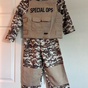 Kids Special Ops Costume - Camouflage and Tan with Real boots